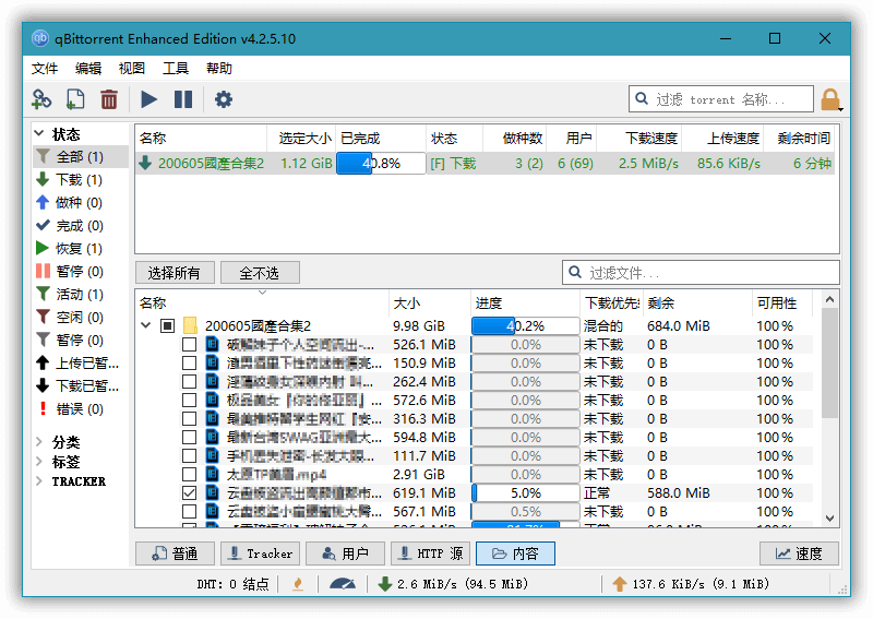 qBittorrent v5.0.3.10 BT下载工具，磁力种子下载工具，便携增强版-Empower资源站