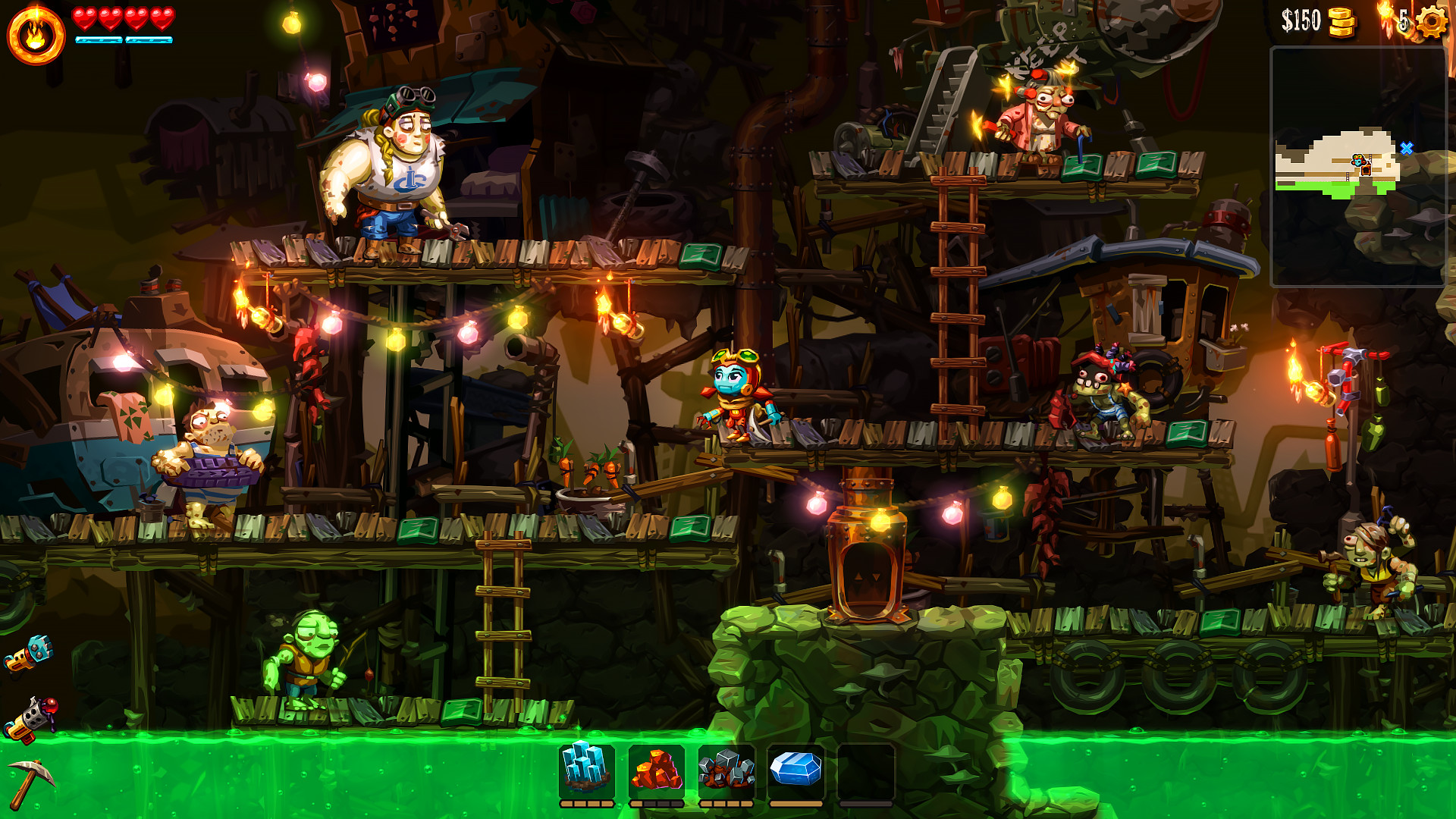 《SteamWorld Dig 2》mac破解版 -蒸汽世界2横版动作与沙盘混搭玩法-Empower资源站