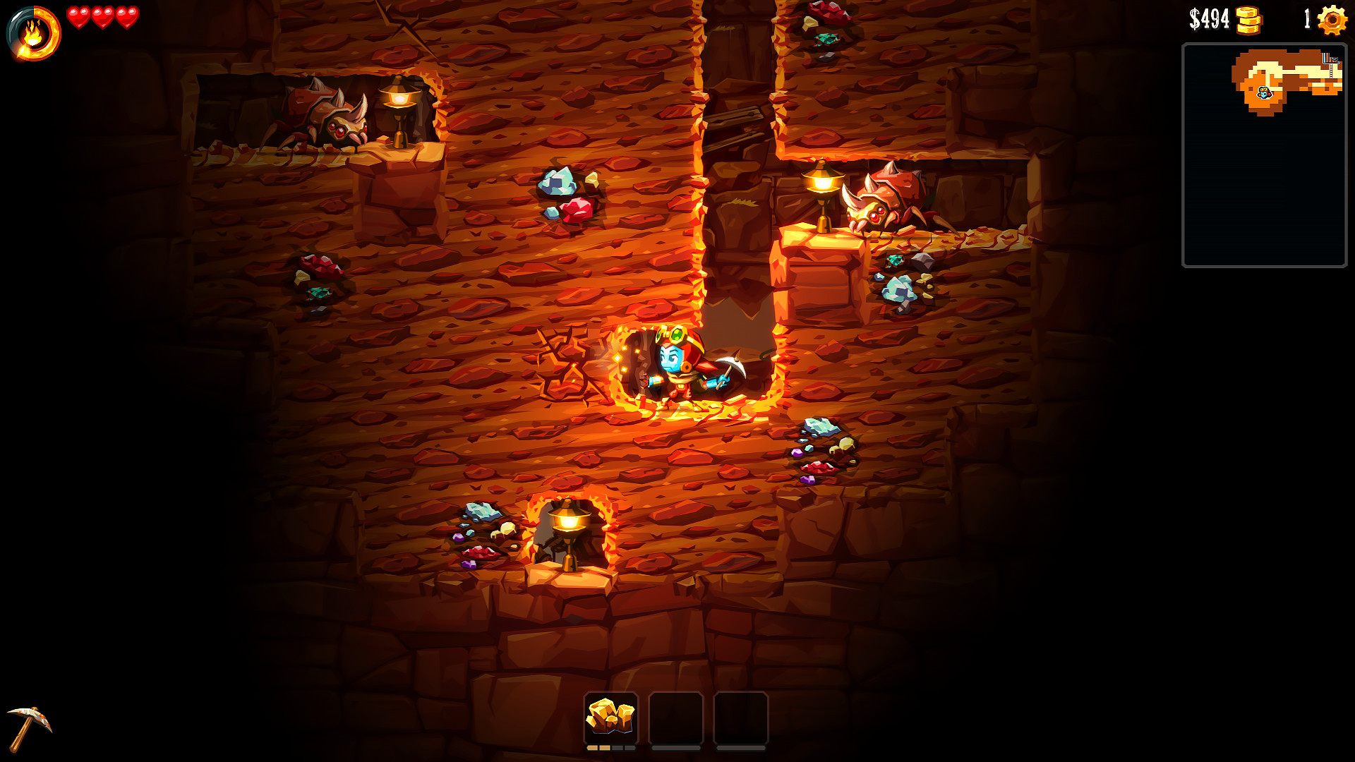 图片[2]-《SteamWorld Dig 2》mac破解版 -蒸汽世界2横版动作与沙盘混搭玩法-Empower资源站