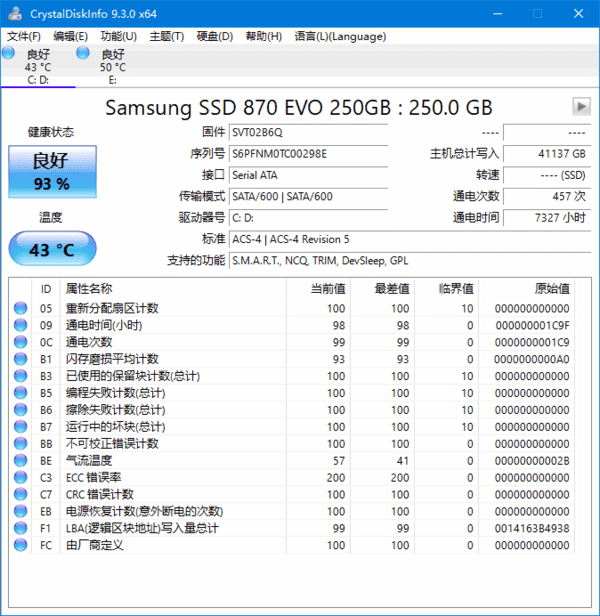 CrystalDiskInfo(硬盘监控工具) v9.6.1 中文绿色版-Empower资源站
