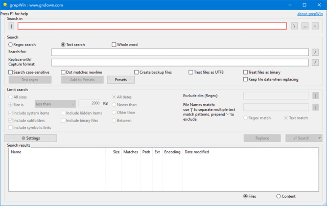 grepWin(正则表达式搜索工具) v2.1.8 便携版-Empower资源站