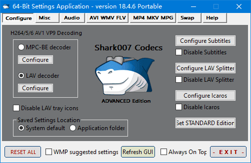 Shark007 Codecs(多媒体编解码器套件) v20.0.5 便携版-Empower资源站
