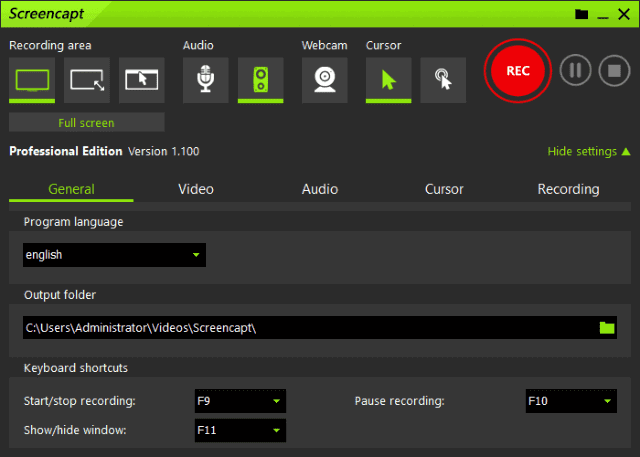 ASCOMP Screencapt Pro(屏幕捕捉录制工具) v2.000 便携版-Empower资源站
