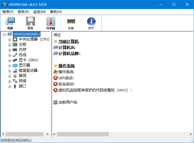 HWiNFO(专业系统信息检测工具) v8.11.5540 中文绿色版-Empower资源站